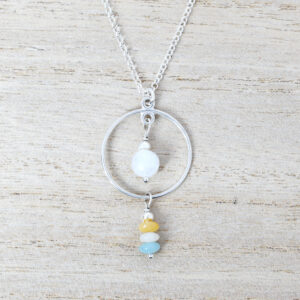 sterling silver moonstone and amazonite necklace