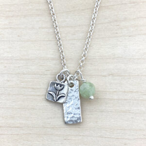 sterling silver flower charm necklace