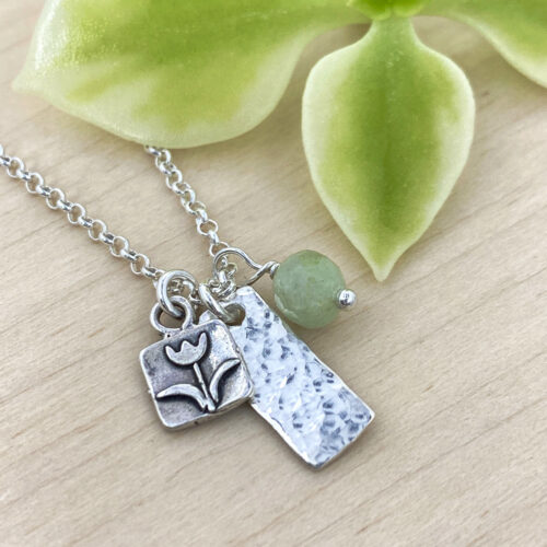 sterling silver flower charm necklace