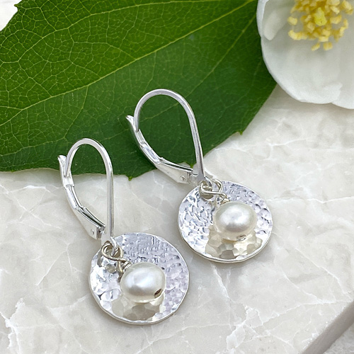 sterling silver and freshwater pearl earrings