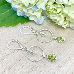 Sterling silver peridot earrings