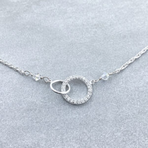 sterling silver cz crystal ring necklace