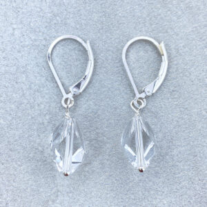 sterling silver clear crystal earrings