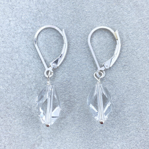 sterling silver clear crystal earrings