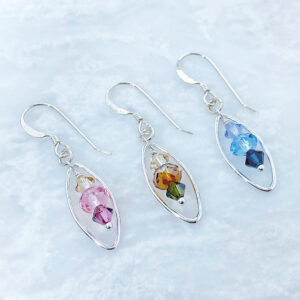 sterling silver marquise crystal earrings