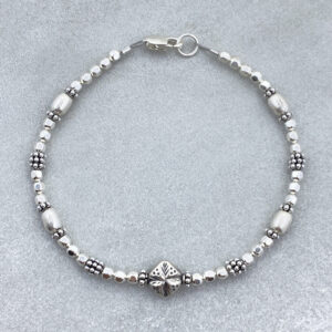 thin sterling silver bali bead bracelet