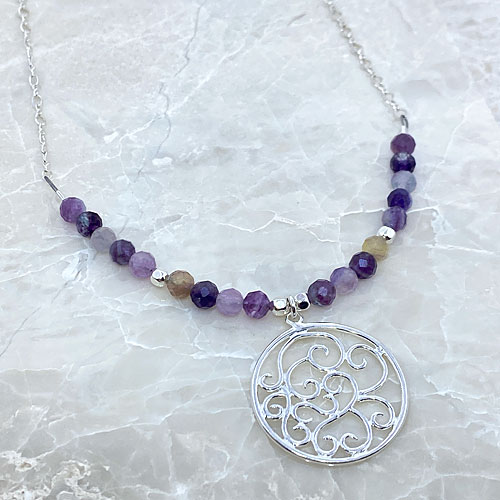 sterling silver fluorite necklace