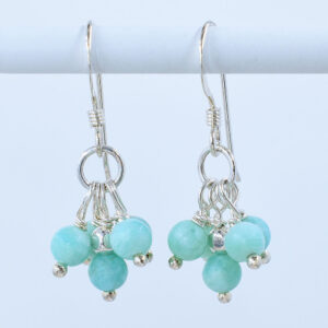 handmade sterling silver amazonite cluster earrings