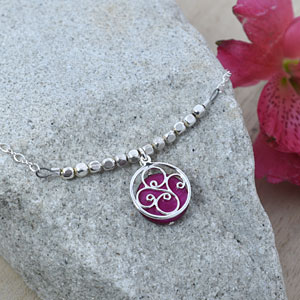 handmade sterling silver pink necklace