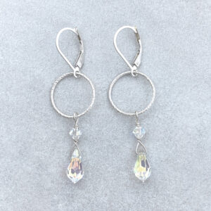 sterling silver crystal dangle earrings