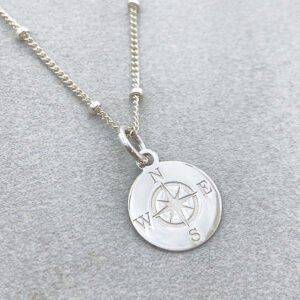 sterling silver compass necklace