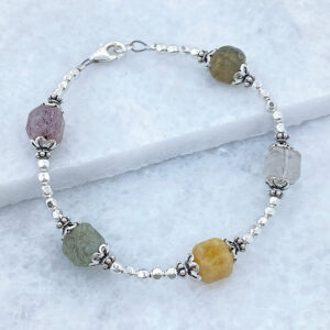 sterling silver multi color quartz bracelet