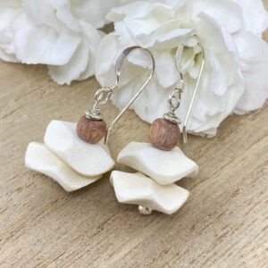 Sterling silver wood earring
