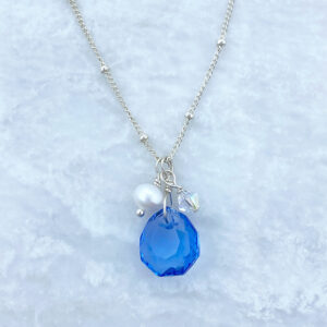 sterling silver blue ice majestic crystal necklace